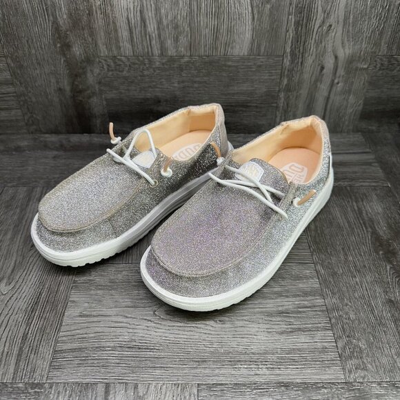 Hey Dude Wendy Glitter Girls size 13 Slip On Lightweight Shoes - Picture 3 of 8